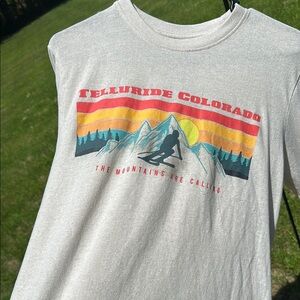 CHEMISTRY Brand TELLURIDE COLORADO Graphic Long Sleeve T-Shirt Men's Medium EUC